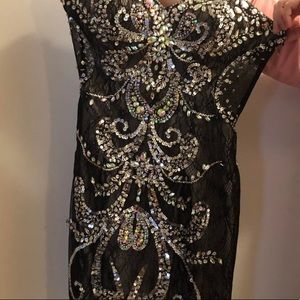 Beaded bling strapless dress